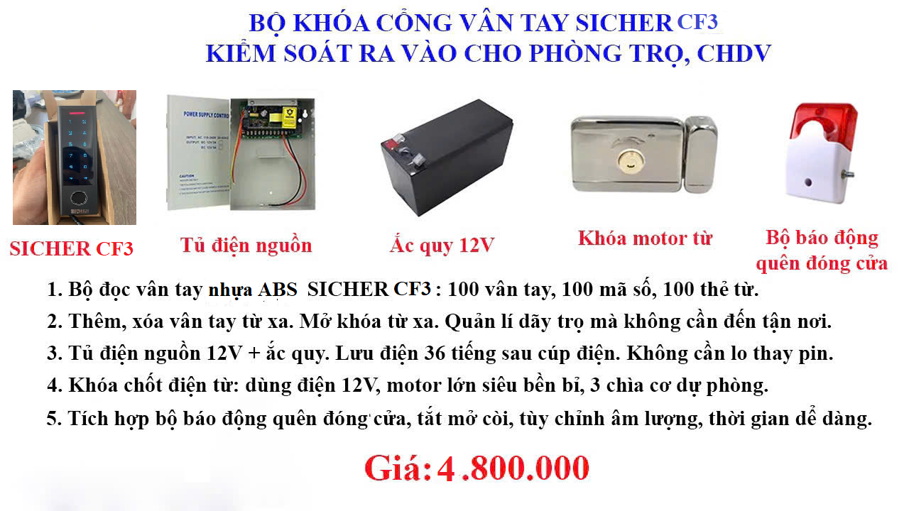 Lắp đặt khóa vân tay cho nhà trọ tại HCM