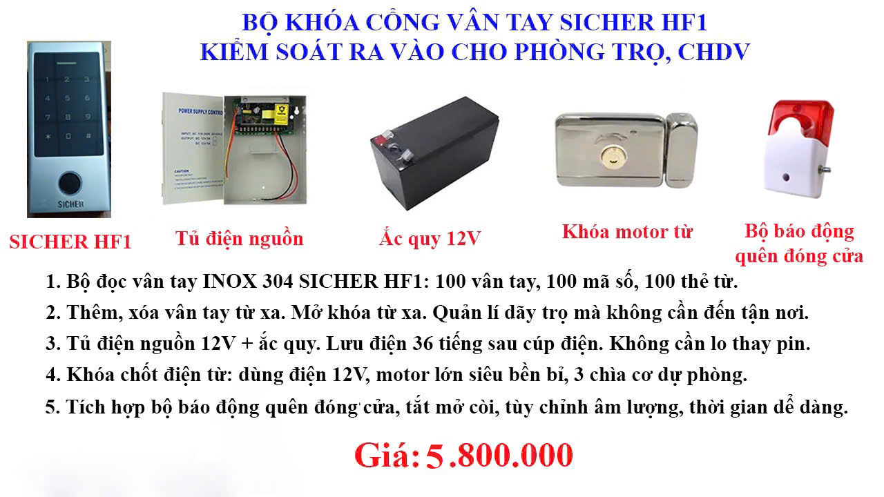 Lắp đặt khóa vân tay cho nhà trọ tại HCM