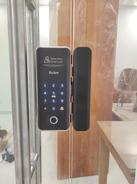 Khóa vân tay cao cấp cửa kính cường lục Sicher G09